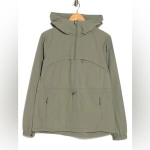 Avalanche Anorak Pullover Jacket Large Agave Green Hooded Windbreaker Minimalist